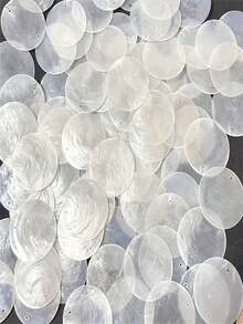 20/50pcs Large Natural Shell Beads, Double Hole Design, Suitable For Jewelry Making, Wedding, Party Decoration, Wind Chimes - Elegant Transparent White Beach Wedding Decor - DIY Crafts, Nautical Theme Decorations, Shell Jewelry, Handmade Pendants, Home Decor