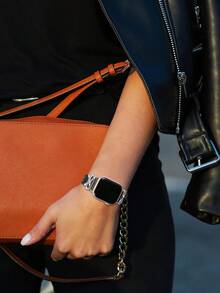 Microfiber Leather Strap Compatible With 38/40/41/42/44/45/46/49mm Compatible With Apple Watch Strap Ultra/Se10/9/8/7/6/5/4/3/2/1 - Starlight White - View 7