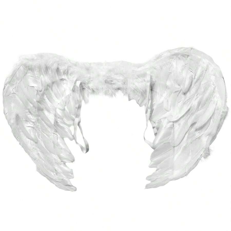 Angel Wing For Carnival And Halloween Costumes, White Or Black, With High Quality Feathers - 白色 - 查看 1