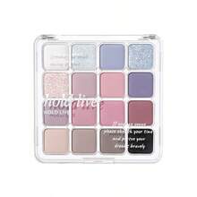 HOLD LIVE Palet Eyeshadow 16 Warna, Tekstur Matte, Shimmer, dan Glitter, Termasuk Blush dan Eyeshadow Biru - H05 - View 8