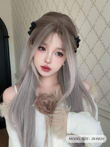 alicegarden Forehead Lace Curly Wig, Mid Cut Style, Multi-Color Long Rolled Wig, 28 Feet Long, Natural And Realistic Wig For Daily Use