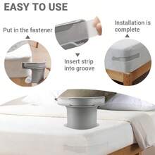 4PCS Lock Sheet Holders, Bed Sheet Lock Clips, Sheet Holders Keep Sheets Firm & Tight, Heavy Duty Bed Sheet Holder Corner Fitted Sheet Straps Fit Middle & Small Mattress Size - 灰色 - 查看 8