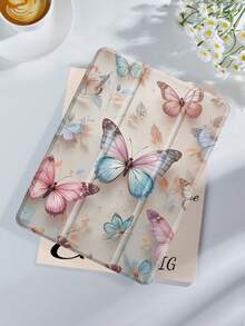 Dreamy Butterfly Pattern Tablet Protective Case, Compatible With IPad 9.7/10.2/10.5/10.9/12.9/Pro 11, 10th Generation, Compatible With Samsung Galaxy Tab S6 Lite 10.4-Inch, Compatible With Kindle Paperwhite 12th Gen 2024, Kindle (11th Generation) 2022 Release, Soft Fall Protection, Smart Stand/Automatic Wake-Up/Sleep