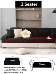 1PC Polar Fleece Jacquard Sofa Cushion Cover, Beautiful Decorative Sofa Cushion Cover, Pet-Proof Sofa Dust-Proof Elastic Sofa Cushion Cover, Jacquard Lines, Solid Black Color, Simple And Elegant, Waterproof, Non-Slip, Machine Washable, Suitable For L-Shaped Sofa 1/2/3/4 Seats, Spring, Summer, Autumn And Winter Seasons - Black - View 16