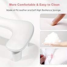 Nail Handrail, Leather Handrail Pillow, Mountable - U-Shaped Nail Handrail Stand, 15° Angle Manicure Handrail, White Microfiber PU Leather Handrail Pillow, Suitable For Acrylic Nail Pads, Quick Loading And Removal Nail Handrail - 白色 - 查看 5