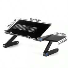 Folding Laptop Desk Table Bed Adjustable Portable Computer Stand Tray Furniture - Black - View 7