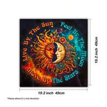 1 件派对游戏和活动优雅太阳和月亮曼陀罗祭坛布与星星设计星空桌布巫术占星术黑色神谕垫塔罗牌桌布波西米亚风游戏垫布家居装饰 - 彩色 - 查看 8