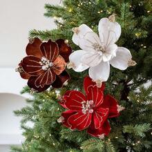 Artificial Poinsettia Flower Fake Flowers UV Resistant Faux Plants For Vase Wedding Decor - Pink - View 2