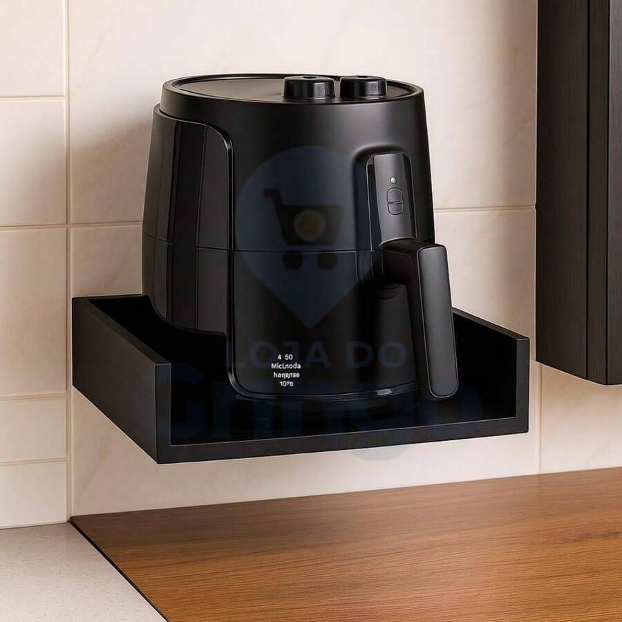 Support For Air Fryer And Coffee Makers Suspended Niche Shelf For Kitchen MDF Quality - màu đen - Xem 1