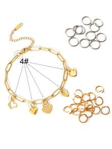 100-200 chiếc/lô Vòng nối kín bằng thép không gỉ dùng làm đồ trang sức, vòng đơn, phụ kiện làm khuyên tai, vòng tay, dây chuyền, móc khóa. - Vòng miệng kín - Xem 8