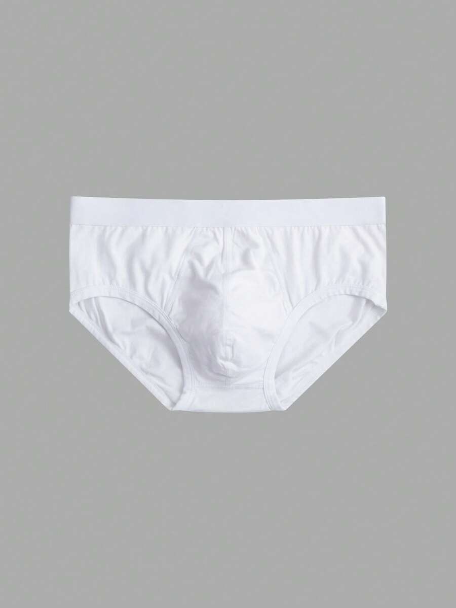 3pcs Norcottoon Pure White Cotton Briefs - White - View 1