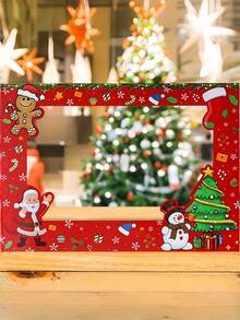 7 pièces Ensemble de photomaton de Noël avec Père Noël et bonhomme de neige - Cadre décoratif en papier classique pour les fêtes avec personnages et accessoires festifs, sans plumes, parfait pour les fêtes de Noël et la décoration de la maison, une excellente idée de cadeau de Noël, parfait pour les accessoires photo de fête de Noël, les décorations d'hiver et du Nouvel An, Halloween, les événements de Noël et les fournitures de fête, fournitures de fête, décorations de Noël