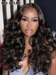 OQ Hair Wear Go 16-30 Inch Lace Closure Wig, 7*5 Pre-Cut & Pre-Plucked, 180% Density, Unprocessed Human Hair, Natural Color, Fashionable & Natural Hairline, Suitable For Beginners, Sports, Vacation, Travel, Holidays, Casual Style. Comes With Gift, Perfect For Halloween, Travel, Y2K , Suitable For Women On Holidays - SNatural - View 4