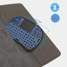 Upgraded Backlit Mini Keyboard Wireless 2.4GHz Keyboard Touchable Portable With Touchpad Mouse And Built-In Rechargeable Battery Compatible With Google Smart TV Android Box Windows Laptop - Black - View 5