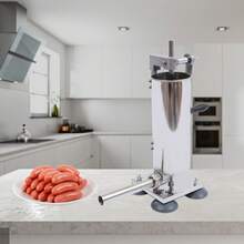 Quiltern 6LBS Commercial Stainless Steel Vertical Manual Sausage Stuffer Maker Machine With 6 Sizes Tubes, Hand Pusher & Suction Cup Base For Home Use, Salami, Bratwurst Making - Silver - View 5