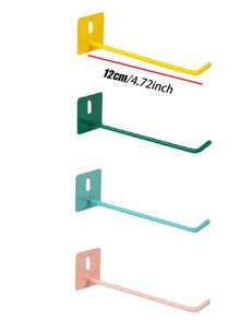 6pcs Hook Round Hole Hook Rack DIY Accessories Color Wall Hook U-Shaped Pendant Black