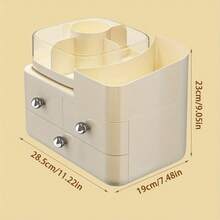 CASEGRACE 1 pièce Organisateur de maquillage à 3 niveaux grande capacité avec tiroirs - Boîte de rangement cosmétique portable, design compact en plastique durable pour la coiffeuse, la salle de bain et le bureau - Rangement pour rouge à lèvres, soins de la peau, pinceaux. Construction robuste, organisateur de rangement cosmétique, finition lisse, boutons métalliques