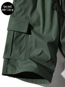 Men's Loose Casual Lightweight Cargo Shorts, Runs Small, Order 1 Size Up - Army Green - View 5