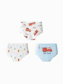 Balabala Paquete de 3 calzoncillos de algodón para niños, tipo bóxer sin cuña - Tonos rojos y azules. - Ver 2