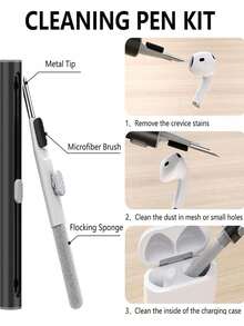 1个纯色硅胶保护套，兼容/Pro 3，蓝牙耳机保护套，带登山扣和清洁刷 - 黑色 - 查看 5