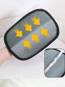 1PC Upgraded Large Pet Static Hair Removal Gloves - Black Polypropylene Cat Beauty Gloves With Yellow Decoration, Efficient Hair Removal For Cats And Dogs, Essential Pet Beauty Tools | Fashionable Pet Accessories | Care Gloves, Pet Beauty Gloves