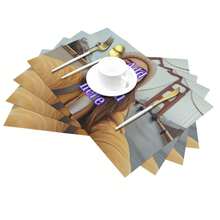 1pc Customizable Photo Placemat - Rectangular Tabletop Mat - With Photo Or Text, Suitable For Home, Restaurant, Cafe, Party - Hand Wash Only, Non-Woven Fabric, Polyester Cover.