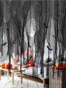 1PC Black 76* 183cm Halloween Party Decoration Haunted House Gauze DIY Decorative Cloth Suitable For Halloween Atmosphere Manufacturing Decoration - Black - View 3