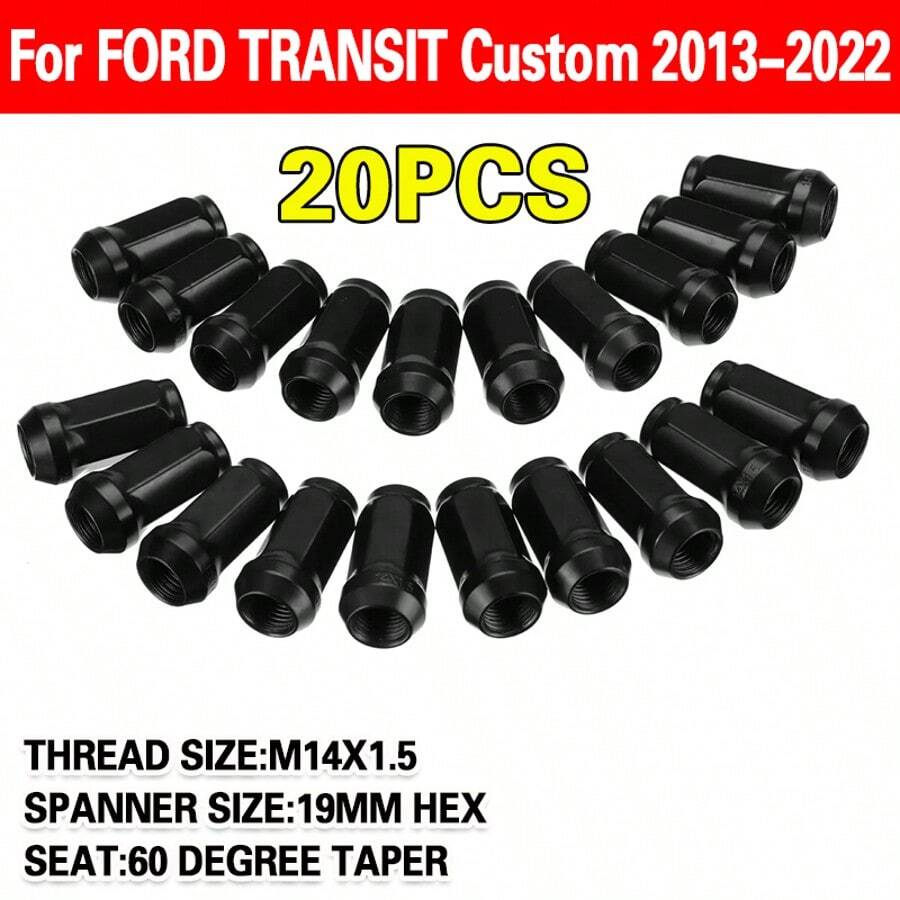 Alloy Wheel Nuts Black Long - Black - View 1