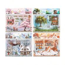 Japanese Style Landscape Stickers, Scrapbooking Stickers, Character Stickers, PET Stickers For Planner - Multicolor - View 17