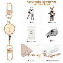 1pc Fashion Gold Letter Retractable Hook Buckle, Multifunctional Retractable Lanyard, Backpack Luggage Connector, Bag Pendant, Keychain, Simple And Practical, Suitable For Daily Use, For Hanging Card Holder, Key Holder, Bag Pendant, Business Trip, Vacation, Summer Holiday, Personalized Gift With Initial Letter