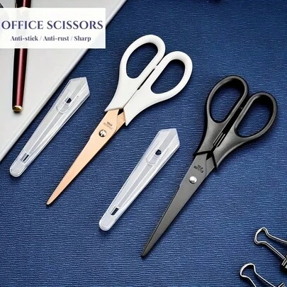 2 Pieces / Set Of Multi-Functional Scissors, With Protective Cover, Portable Design, Household Scissors, Office And School Scissors, DIY Handcraft Scissors
