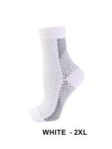 1 Pair Nylon Compression Ankle Sleeve, Unisex, Knitted Fabric Arch Support Socks, Lightweight & Solid Color, Hand Wash Only - Multicolor - View 17