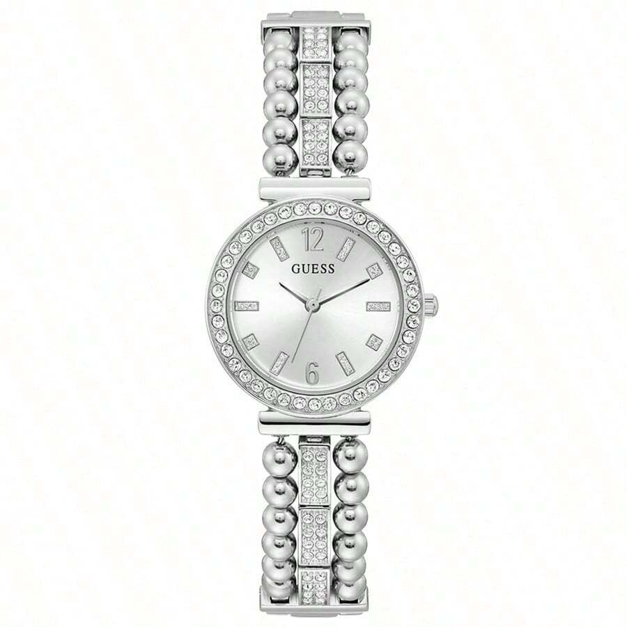 Guess Lady Quartz Watch, Made Of Stainless Steel, Set With Diamonds, Suitable For Daily Wear. Model Numbers Are GW0401L1/GW0401L2/GW0401L3. New Year's Eve And Christmas Gift. - Silver - View 1