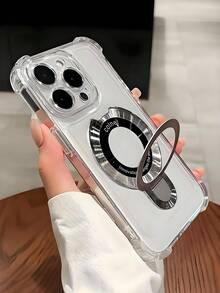 [Wireless Charging Mobile Phone Case] The Magnetic Wireless Charging Bracket Mobile Phone Case Is Specially Designed For IPhone 13, 14, 15 And 16 Pro Max Plus Models, With Lens Protection, Shockproof, Soft, Transparent Design, Scratch-Resistant - Clear - View 3