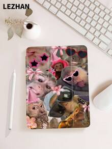 1 件可爱猴子图案平板电脑保护壳，兼容 10.2 英寸 Tablet Pro 11 2021/2020/10th Gen/Tablet (A16) 11 英寸 11th Gen 2025，兼容三星 Galaxy Tab A8 10.5 英寸 2022、Matepad 10.4/Tab/，带笔槽，防摔，平板电脑支架保护套 - 彩色 - 查看 3