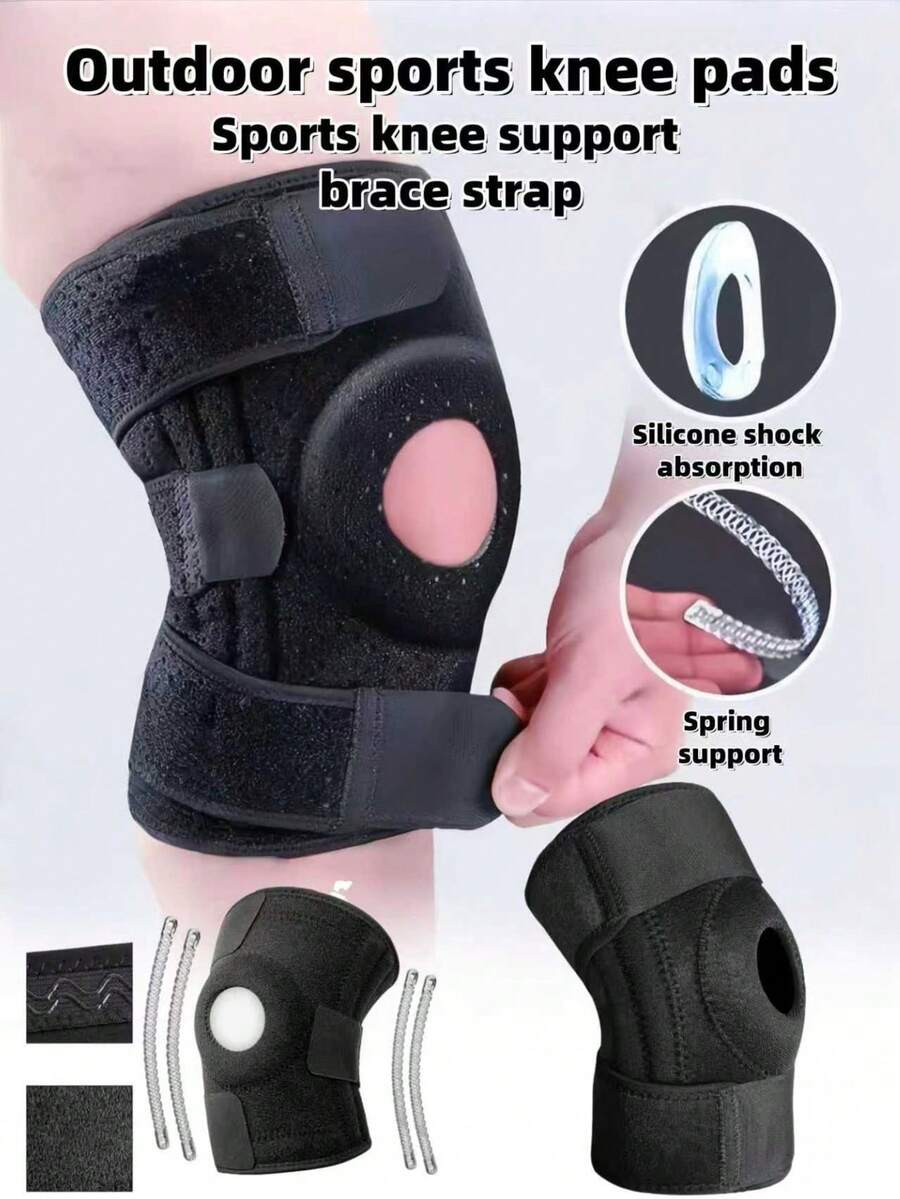 1pc Outdoor Sports Knee Guard For Hiking, Cycling, Basketball, Football, Volleyball, Breathable And Lightweight Knee Guard For Sports, Suitable For Various Sports Such As Football, Baseball, Volleyball, Basketball, Tennis, Shooting, Weightlifting, Skiing, Skateboarding, Golf, Rock Climbing Or Cycling, Our Knee Guard Pads Can Provide Excellent Protection.