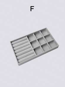 绒布首饰托盘抽屉隔板收纳架可堆叠珠宝收纳盒项链手链展示托盘可放置耳环戒指胸针手表可堆叠珠宝收纳盒适用于抽屉式绒布首饰托盘带分隔板耳环架和戒指展示盒项链收纳适合女士和女孩 - 彩色 - 查看 18