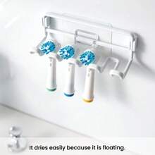 1pc No Drill Simple Wall Mounted Metal Electric Toothbrush Holder