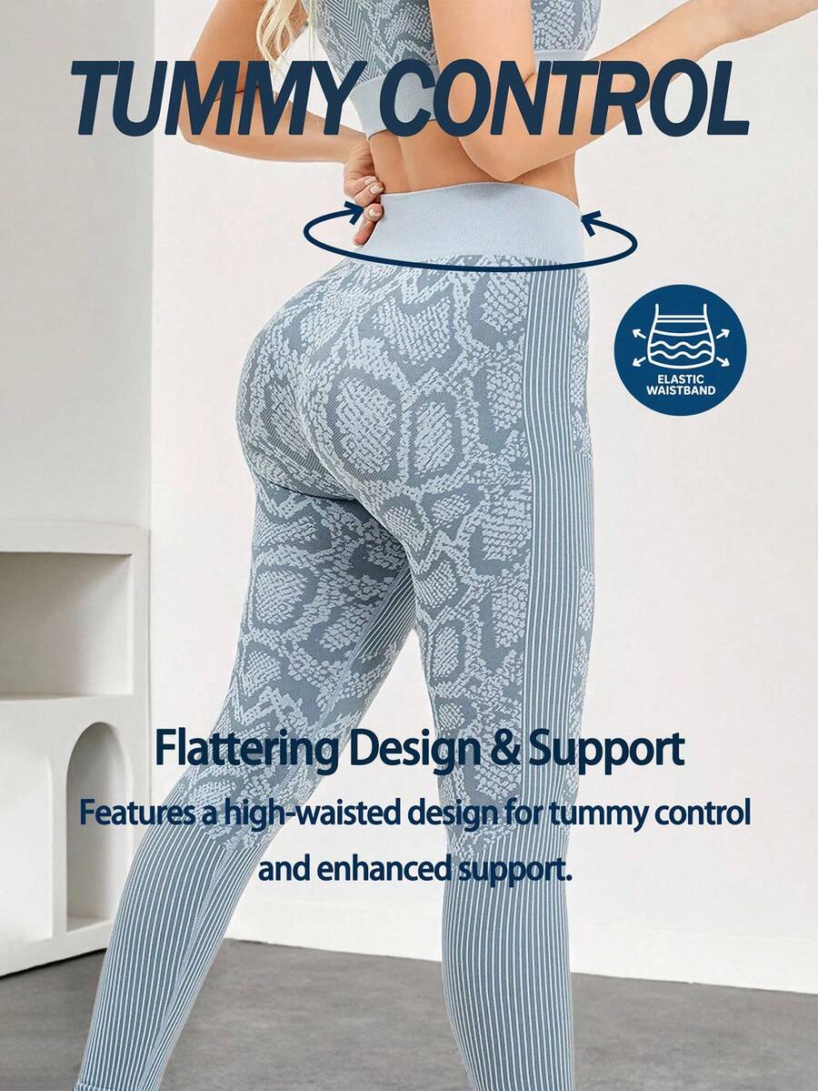 Conjunto deportivo con efecto tie-dye para mujer, conjunto de 2 piezas con sujetador con espalda en forma de H que levanta el busto y pantalones elásticos de fitness de alta cintura