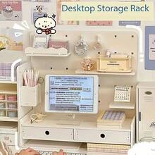 1 suport organizator de birou din PVC, raft de depozitare fără găuri, suport de carduri multistrat, organizator de birou și sertar, nu necesită alimentare, pentru uz casnic, bucătărie și birou