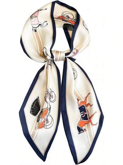 Head Scarf Hair Neck Scarves For Women Purse Bag Scarfs For Handbags Silky Long Thin Satin Headscarf Fashion