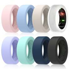 8 Pack Ring Cover For Oura Ring Gen 4 /Gen 3/ Galaxy Galaxy Ring, Anti-Scratch Elastic Silicone Oura Ring Cover For Working Out Gym - Patent Pending - Black/Clear/Beige/Dark Blue/Mint/Blue/Pink/Purple - Black or Clear or Beige or Dark Blue or Mint or Blue or Pink or Purple - 查看 1