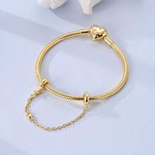 Gold Globe Airplane Rotating Eye Camellia Perfume Beaded Pendant, Cute DIY Jewelry Making Beads, Fashionable Bracelet Necklace Pendant, Exquisite DIY Craft Gift - Gold - View 6