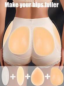 Women's Silicone Self-Adhesive Buttock Enhancer Pad, Butt Lifter, Self-Adhesive Calf Pad, Invisible Seamless, Body Filler Pad, Buttock Augmentation, Fake Buttocks Pad, Makes Buttocks Fuller, Self-Adhesive Seamless Fake Buttocks, Naturally Improves Concave, Creates Perfect Curves, Washable And Reusable, Won't Fall Off, Suitable For Dresses, Backless Outfits, Yoga Wear, Tight Clothing, Jeans, Etc. - Multicolor - View 1
