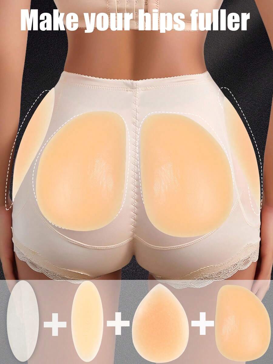 Women's Silicone Self-Adhesive Buttock Enhancer Pad, Butt Lifter, Self-Adhesive Calf Pad, Invisible Seamless, Body Filler Pad, Buttock Augmentation, Fake Buttocks Pad, Makes Buttocks Fuller, Self-Adhesive Seamless Fake Buttocks, Naturally Improves Concave, Creates Perfect Curves, Washable And Reusable, Won't Fall Off, Suitable For Dresses, Backless Outfits, Yoga Wear, Tight Clothing, Jeans, Etc. - Multicolor - View 1