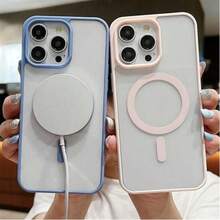Transparent Baby Pink Bumper Soft Gel Magnetic Charging Protective Case | Compatible With MagSafe, Shock-Resistant Ultra-Thin, Compatible With Iphone - Baby Pink - View 9