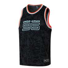 Under Armour Zone Pro 男士网眼印花篮球服，训练服 6000369-001 - 黑色 - 查看 1