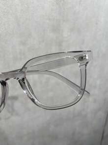 1pc/2pcs/3pcs Women Fashion Non-Prescription Glasses Classic Square Frame Rivet Personalized Versatile Minimalist Comfortable Transparent Glasses, Suitable For Daily Use, Computer, Reading, Mobile Phone, Gaming - Clear - View 2