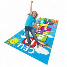 Educational Mat Playful Games Motor Coordination Activity Hopscotch Animals Children - Màu xanh lam - Xem 2