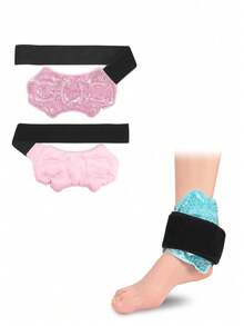 PVC Ankle Protector With Plush Dual-Sided Ice Pack - Adjustable Strap Design, Suitable For Sports Injury Ice Therapy, Wrist, Elbow, Leg Cooling Ice Bag, Reusable Heating/Freezing, Ankle Support Cushion, Medical Grade Gel Ice Pack, Sports Recovery Therapy Ice Pack